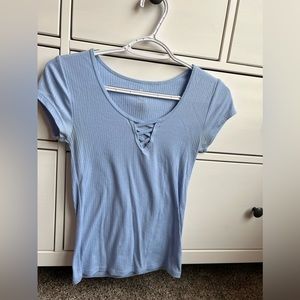 Kohls Light Blue Short Sleeve Top, size S